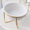 Nordic creative home ceramic pet bowls and food bowls with metal frames that are disassemblable and easy to clean Application Scenario